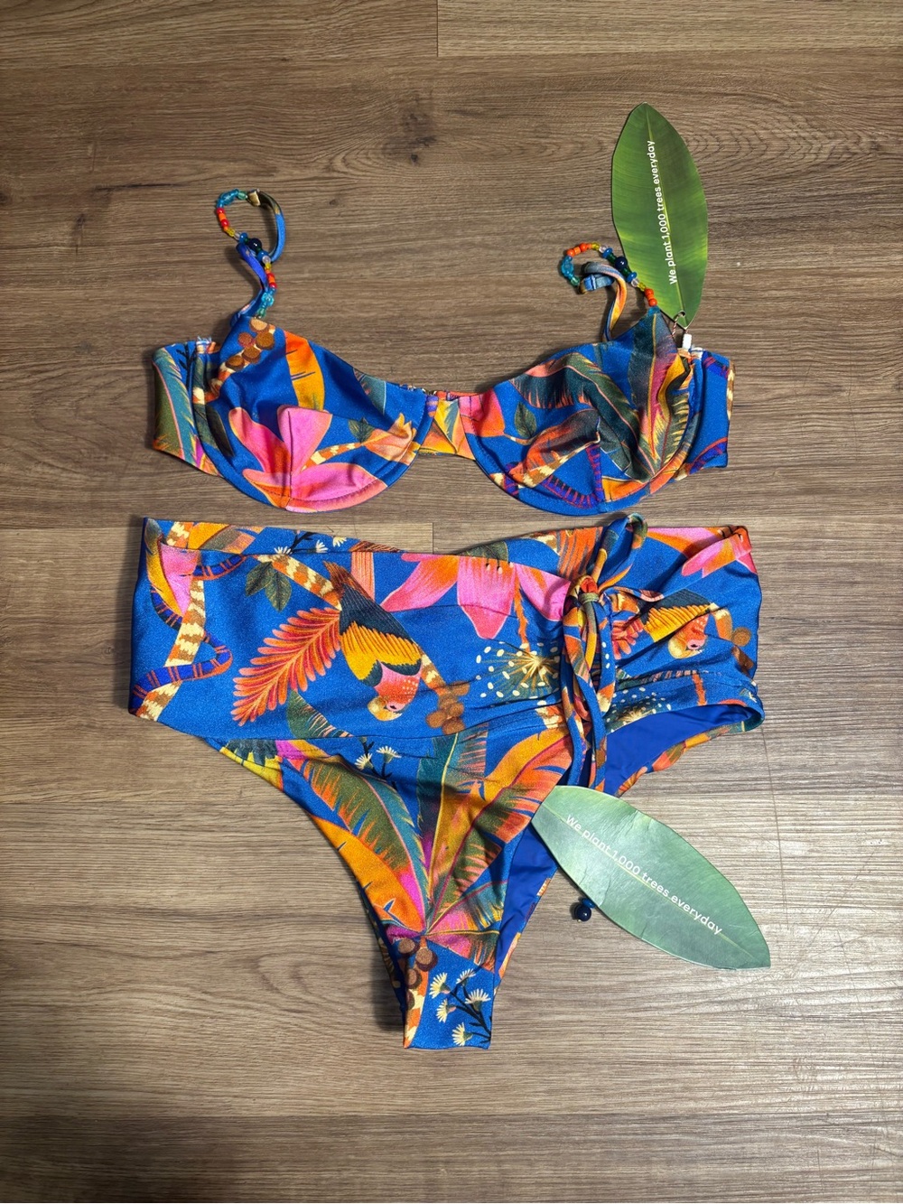 NWT Farm Rio Macaw Party Bikini Top & Bottom